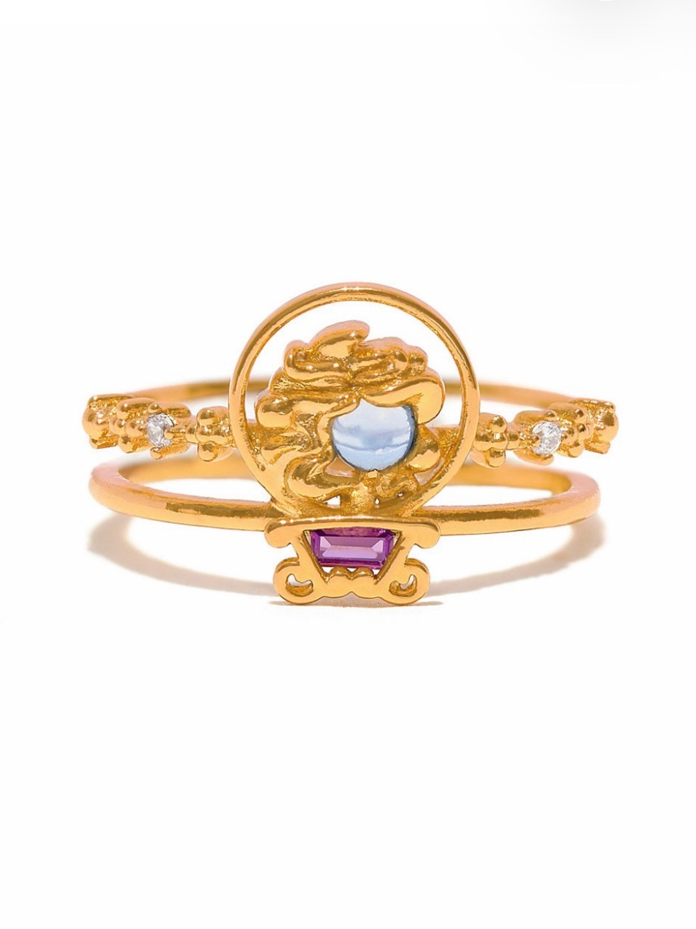 Disney parks girls crew haunted mansion Gold-tone Ring size 8